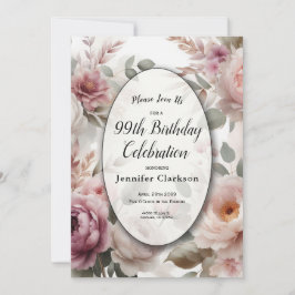 Invitation Soft Blush Floral Peony et Rose Serenade