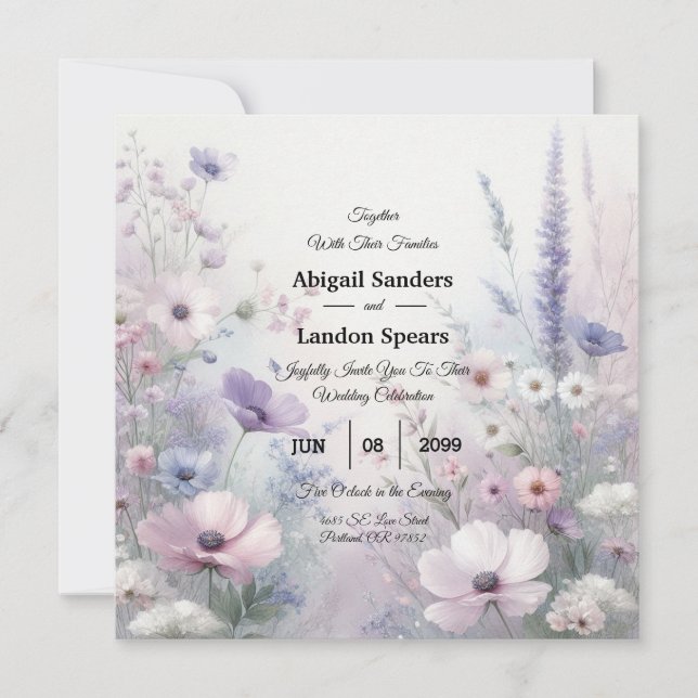 Invitation Soft Fleur sauvage Meadow Daydream (Devant)
