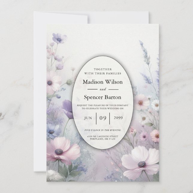 Invitation Soft Fleur sauvage Meadow Daydream (Devant)