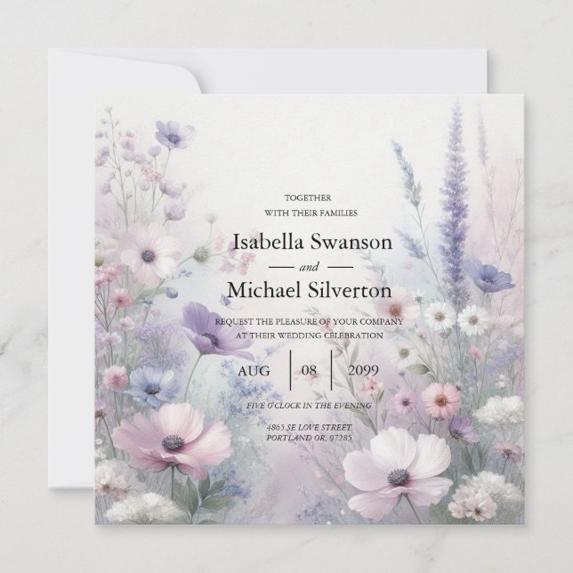 Invitation Soft Fleur sauvage Meadow Daydream (Devant)