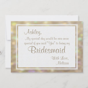 Invitation Soft Gold Bokeh Lights Serez-Vous Ma Femme D'Accue