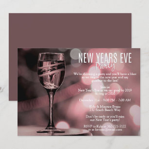 Invitation Soft Mauve Élégante Soirée du Nouvel An