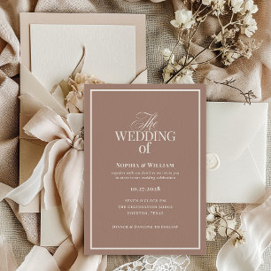Invitation Soft Mocha Taupe   Luxe Mariage Neutre