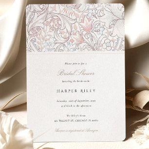 Invitation Soft Pastel Golden Lily Fête des mariées Élégante
