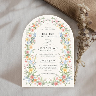 Invitation Soft Pastel Ornate Spring Floral Arch Chic Mariage