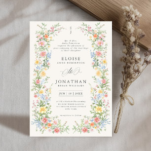 Invitation Soft Pastel Ornate Spring Garden Floral Mariage