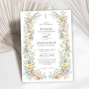 Invitation Soft Pastel Ornate Spring Garden Floral Mariage