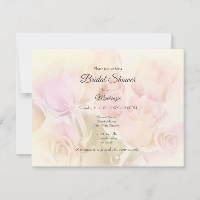 Invitation Soft Pastel Roses (Devant)
