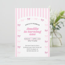 Soft Pink Coquette Bow Girl First Birthday 