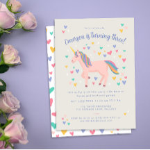 Soft Pink Pastel Rainbow Unicorn fête d'anniversai