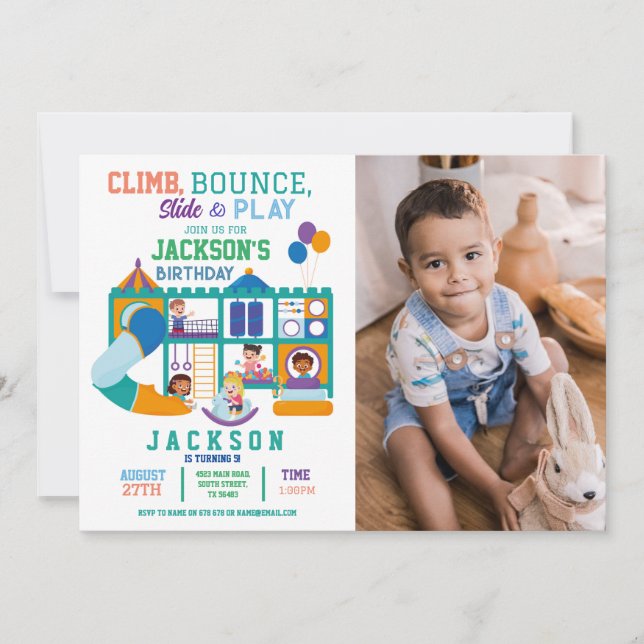 Invitation Soft Play Bounce Anniversaire Photo (Devant)