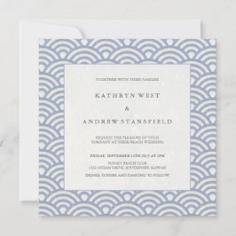 Invitation Soft Purple Blue Waves Elégant Mariage de plage
