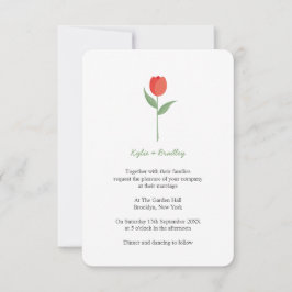 Invitation Soft Red Minimalist Tulip