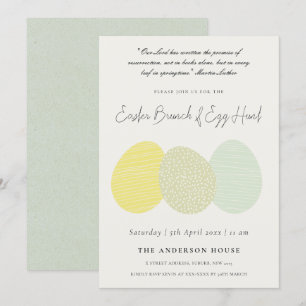INVITATION SOFT SUBTLE PASTEL EASTER EGGS BRUNCH & EGG HUNT