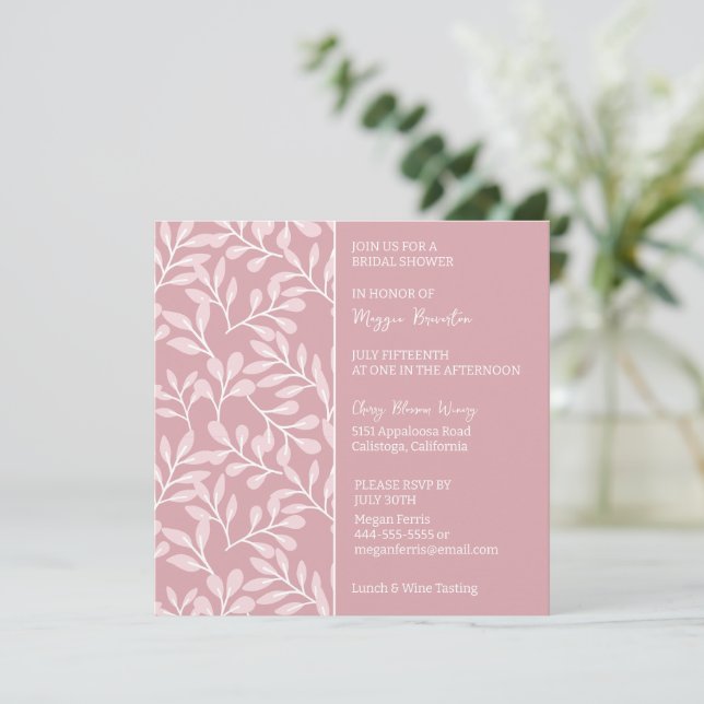 Invitation Soft White Botanical Bridal (Debout devant)