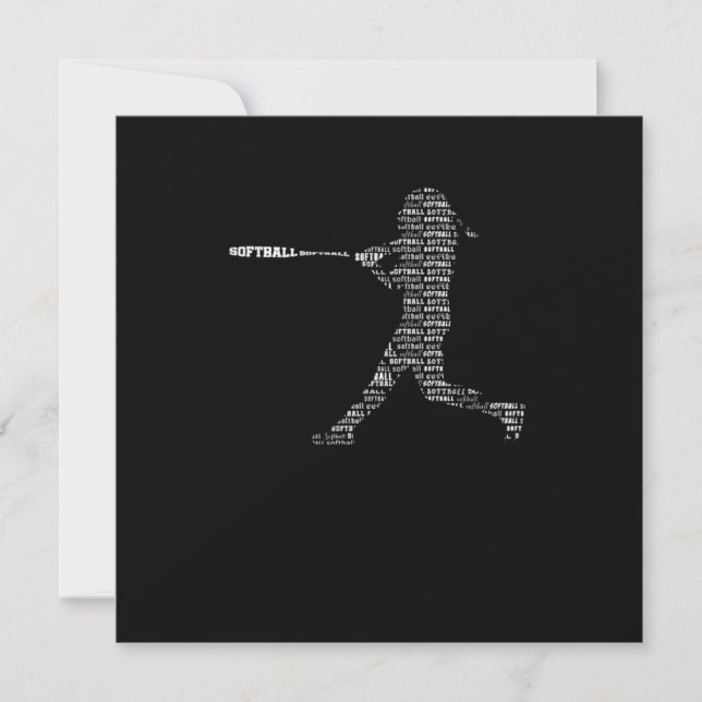 Invitation Softball Silhouette Ball Bat Player Game Glove Gif (Devant)