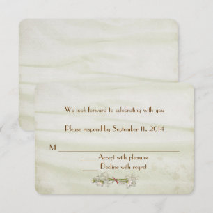 Invitation Soie de mariage avec réponse RSVP aux marguerites