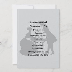 Invitation Soignée Homme Et Femme Silhouette Party