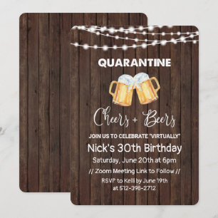 Invitation Soins et bières de quarantaine Anniversaire
