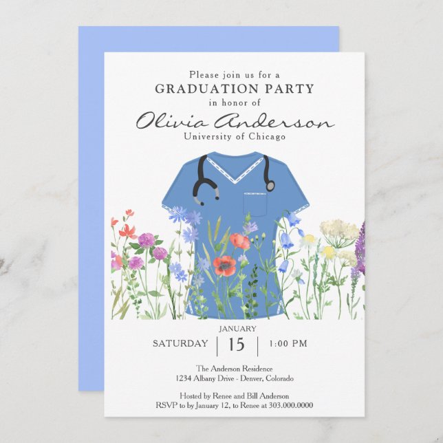 Invitation Soins infirmiers (Devant / Derrière)