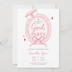 Invitation Soins infirmiers roses fête de graduation