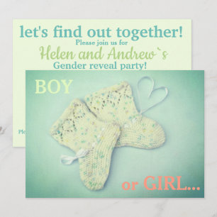 Invitation Soins pour bébé en forme de coeur Fête de révélati
