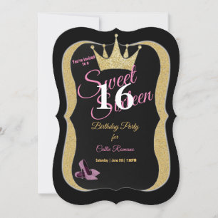 Invitation Soirée 16e anniversaire Pink Stiletto