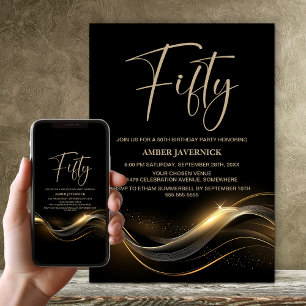 Invitation Soirée 50e anniversaire de Black and Gold