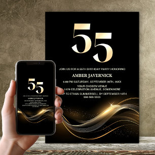 Invitation Soirée 55e anniversaire de Black and Gold