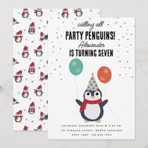 Invitation Soirée Anniversaire de enfant aux oiseaux d'hiver 
