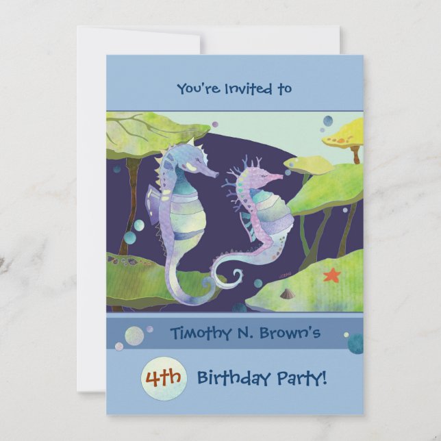 Invitation Soirée Anniversaire de enfant de la piscine des Se (Devant)