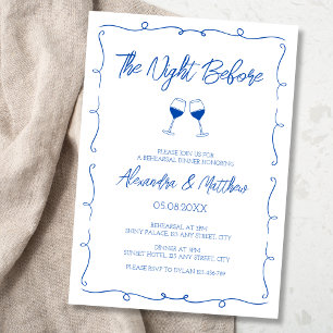 Invitation Soirée Avant Le Dîner De Répétition À Main Bleue