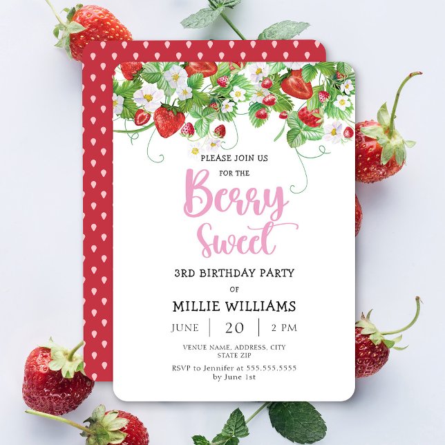 Invitation Soirée Berry Sweet Anniversaire (Créateur téléchargé)