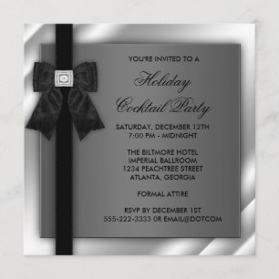 Invitation Soirée Black Silver Black Tie Formal