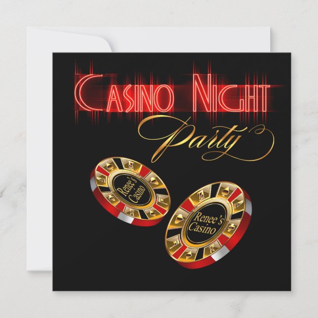 Invitation Soirée Casino de Vegas DEMANDEZ-MOI DE METTRE VOTR (Devant)