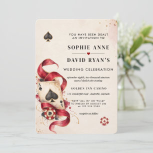 Invitation Soirée Casino Las Vegas Code QR Mariage Poker