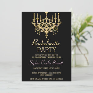 Invitation Soirée Chandelier Gold