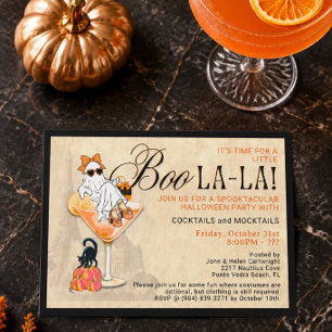 Invitation Soirée Chic Rétro Fantôme Halloween Cocktail