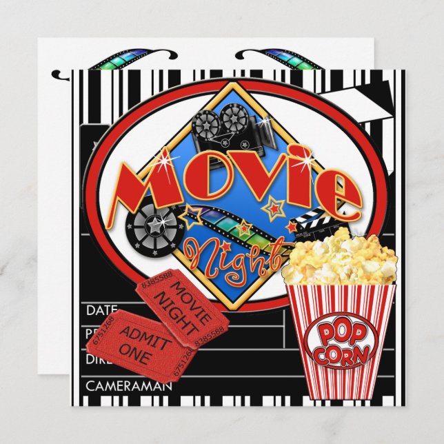 Invitation Soirée cinéma (Devant / Derrière)