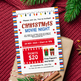 Invitation Soirée cinéma de Noël mignonne