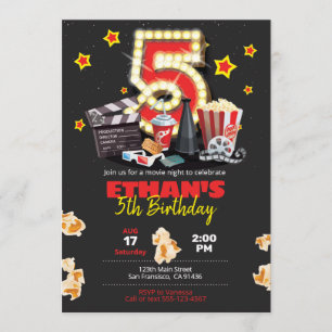 Invitation Soirée cinéma, Théâtre - 5e anniversaire Invitatio