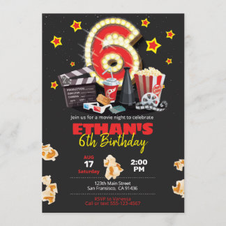 Invitation Soirée cinéma, théâtre - 6e anniversaire Invitatio