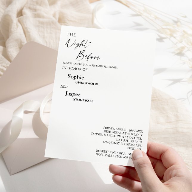 Invitation Soirée Classique Moderne Avant Le Dîner De Répétit (Créateur téléchargé)