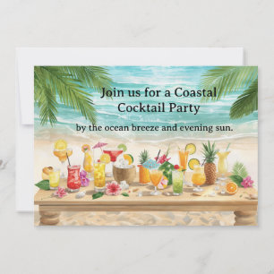 Invitation Soirée cocktail au bord de la plage avec beaucoup