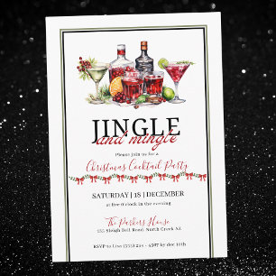 Invitation Soirée cocktail de Noël pour trinquer et faire con