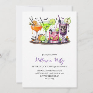 Invitation Soirée cocktail effrayante Halloween