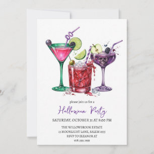 Invitation Soirée cocktail effrayante halloween