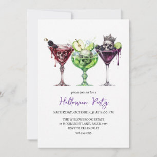 Invitation Soirée cocktail effrayante Halloween