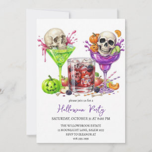 Invitation Soirée cocktail effrayante Halloween