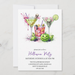 Invitation Soirée cocktail effrayante halloween